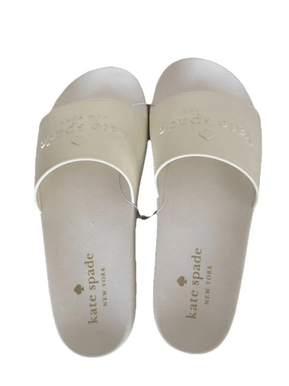 Kate Spade “Sunny” White Rubber Slide Sandals